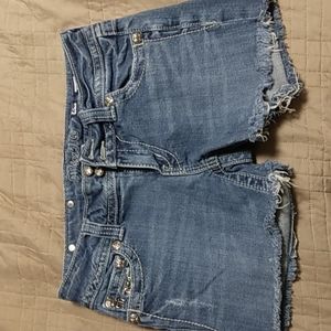 Denim Shorts Miss Me cut-off  Boho distressed frayed Shorts sz 28